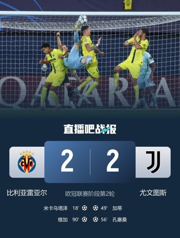 自2013/14赛季以来，尤文再次在欧冠前两轮收获两连平