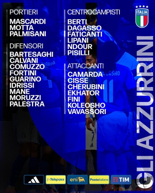 意大利U21名单:巴特萨基、皮西利、卡马达、科莱奥肖在列 意大利U21名单:巴特萨基、皮西利、卡马达、科莱奥肖在列