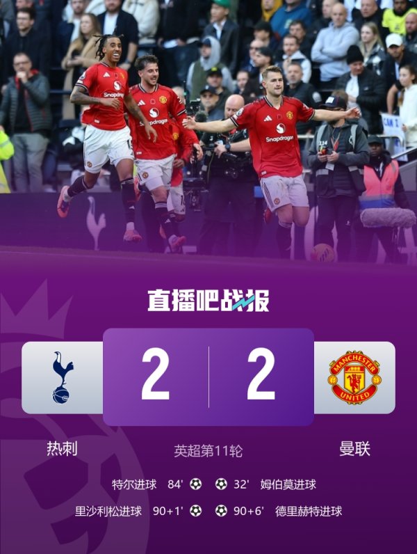 詹俊：曼联终结对热刺连败，斗志可嘉 热刺下半场的替换队员  很成功